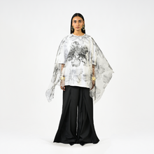  Canine printed sleeveless organza kaftan