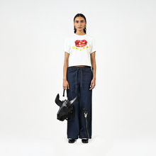  Straight fit hand-embroidered canine denim