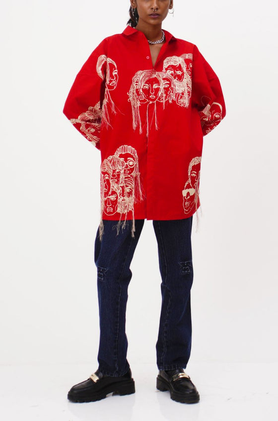 Handcrafted Diversity Stream Shirt (Red)