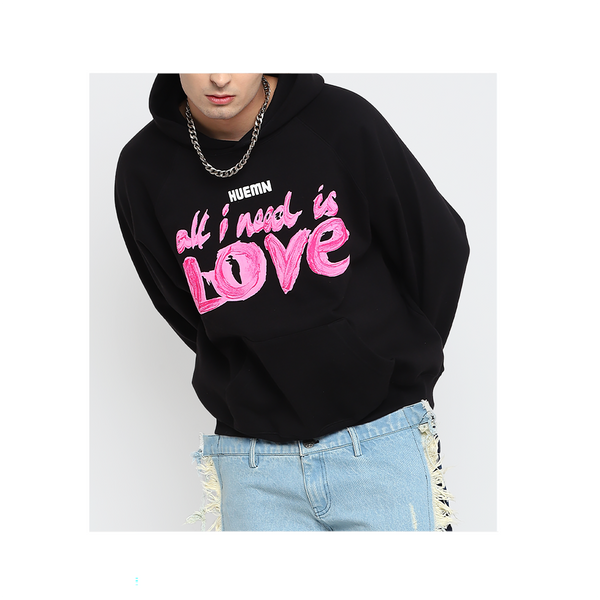 トップス MOMENTEL Love City Drive Hoodie Love Hoodie (Black) – HUEMN