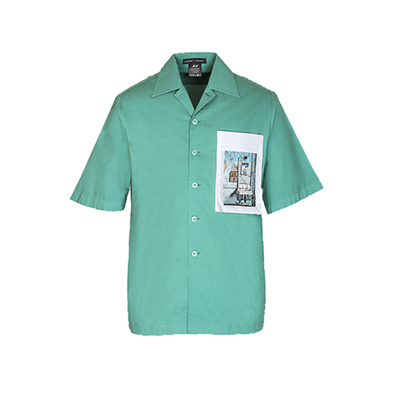 Handcrafted 'Basin' Safari Shirt (Green) S