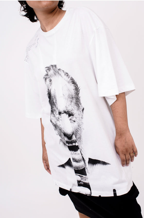 Distorted and seamed Bukowski 
T-shirt