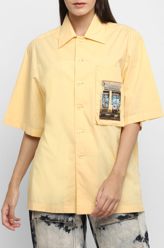 Handcrafted 'Salon Day' Safari Shirt (Lemon)