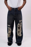 Indigo distressed jeans