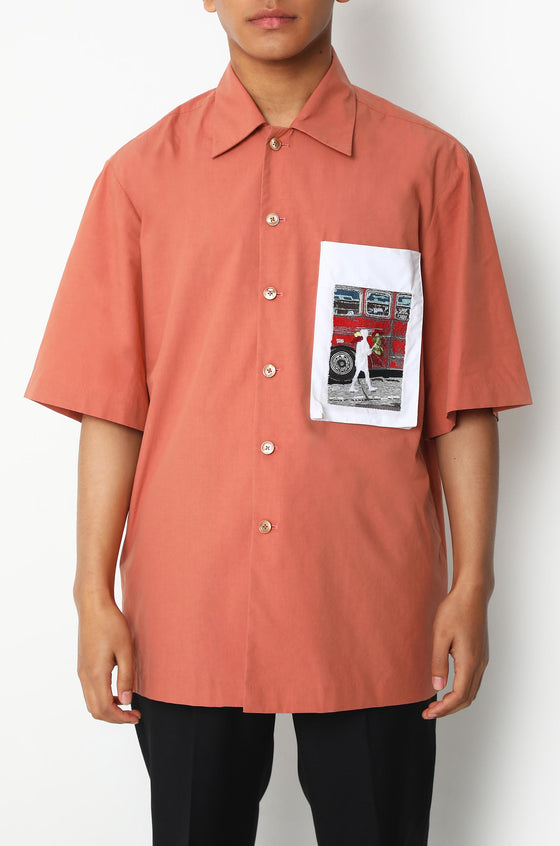 Handcrafted 'Missing Person' Safari Shirt (Salmon)