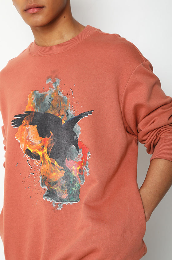 'Death' Print Sweatshirt (Rust)