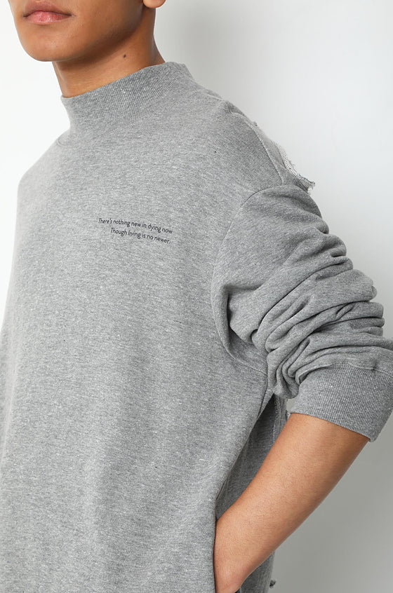 Handcrafted Sweatshirt With Backbone Patchwork