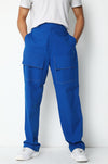 Cobalt Huemn Jeans With Oversized Patch Pockets