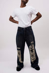 Indigo distressed jeans