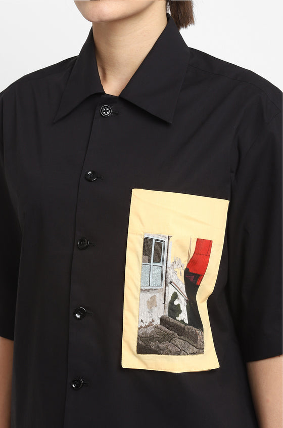 Handcrafted 'Shadow' Safari Shirt (Black)