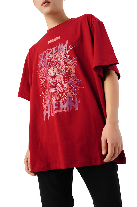 Scream Huemn T-Shirt (Maroon)