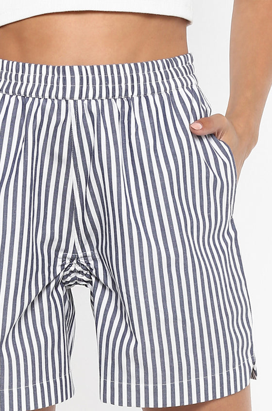 Huemn Gorilla Insignia Striped Shorts (Slate Grey)