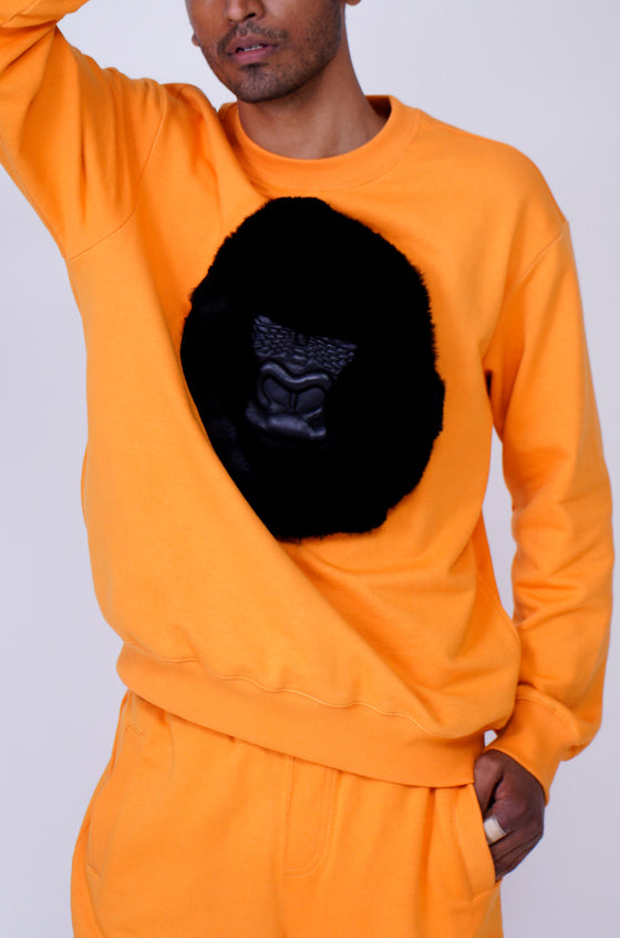 HUEMN Classic handmade Gorilla sweatshirt (Tangerine)
