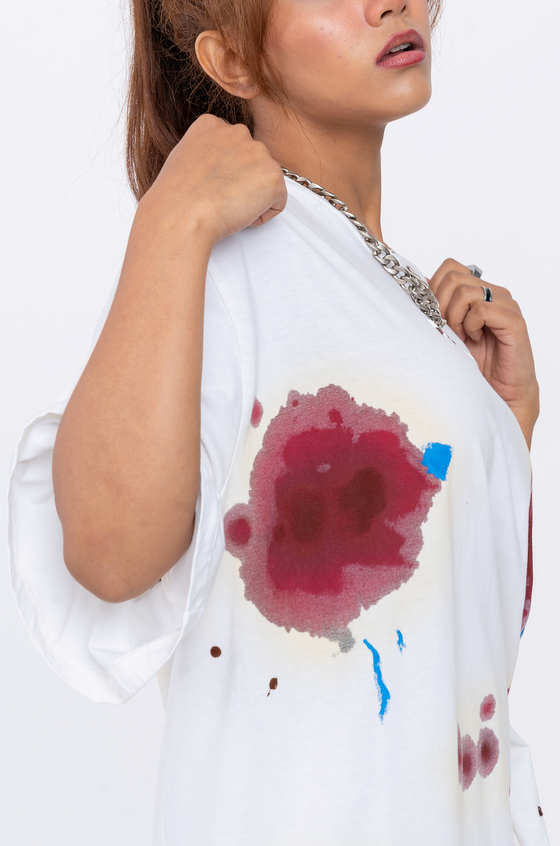 Huemn Blood Washed T-Shirt (White)