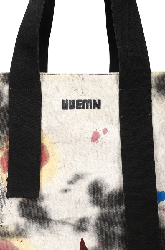 Handcrafted Huemn Blood Washed Tote (White)