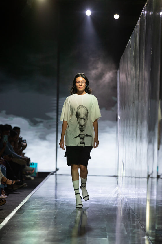 Distorted and seamed Bukowski 
T-shirt
